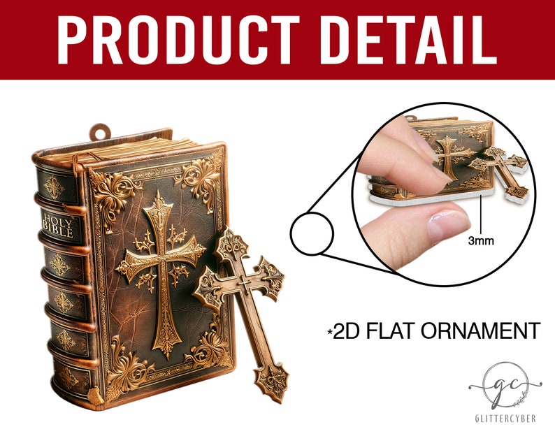 Holy Bible Book Ornament Bible Verse Christmas 2D Flat Etsy