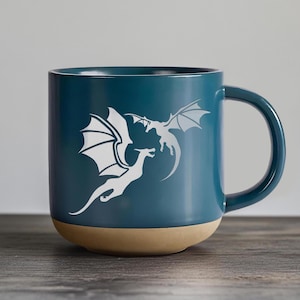 Fantasy Dragon Pottery Mug, Fantasy Bookish Mug, 4th Wing Merch, Book Lover Gift, Bookish Coffee Cup, Dragon Home Decor for Reader,Book Gift