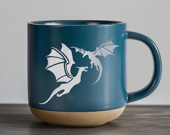 Fantasy Dragon Pottery Mug, Fantasy Bookish Mug, 4th Wing Merch, Book Lover Gift, Bookish Coffee Cup, Dragon Home Decor for Reader,Book Gift