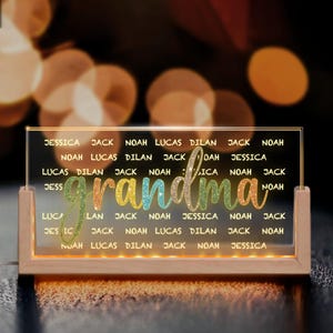 Personalized Grandkids Grandma LED Night Light, Custom Name Christmas Gift For Grandma Mom, Grandma Gift, Mom Gift, Family Gift Night Light