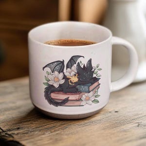 Fantasy Dragon Pottery Mug, Fantasy Bookish Mug, 4th Wing Merch, Book Lover Gift, Bookish Coffee Cup, Dragon Home Decor for Reader,Book Gift