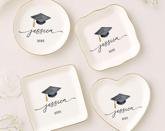 Personalized Graduation Jewelry Dish, Custom Graduation Ring Dish, Graduation Gifts, College Graduation Gifts, Class of 2025, Masters Degree