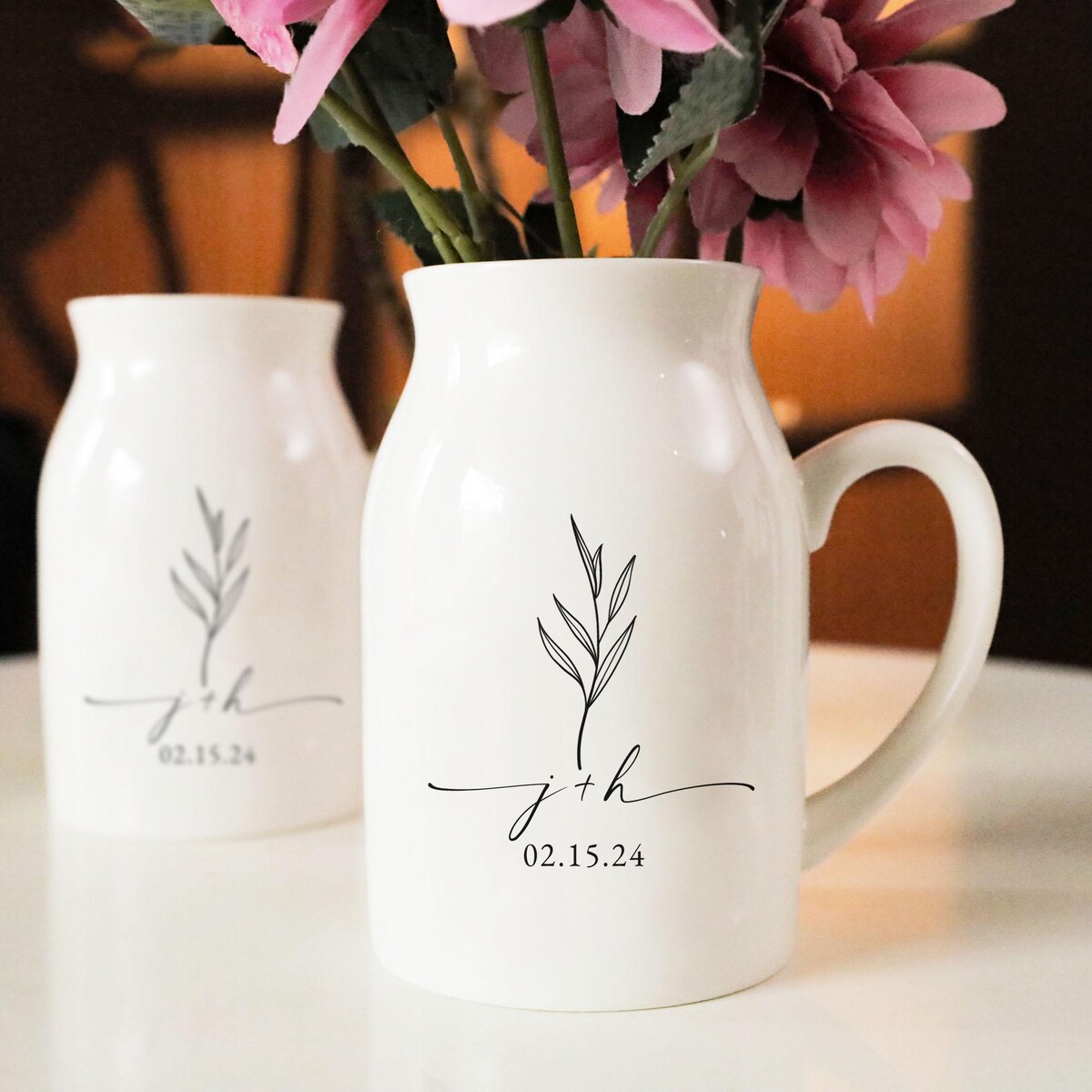 Personalized Engagement Ceramic Flower Vase, Custom Newly Engaged Flower Vase, Engagement Gifts, Wedding Gift for Couple,bridal Shower Gifts - Etsy