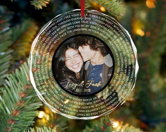 Personalized Song Lyrics and Photo Ornament: Custom Christmas Keepsake