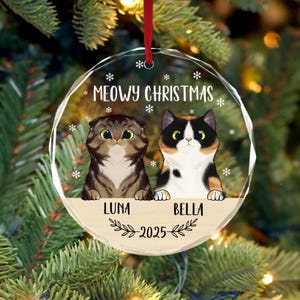 Personalized Cat Ornament, Cat Christmas Ornament, Meowy Christmas, Custom Cat Breed Ornament, Cat Lover Gift, Cat Ornament 2025 Christmas