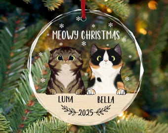 Personalized Cat Ornament, Cat Christmas Ornament, Meowy Christmas, Custom Cat Breed Ornament, Cat Lover Gift, Cat Ornament 2025 Christmas