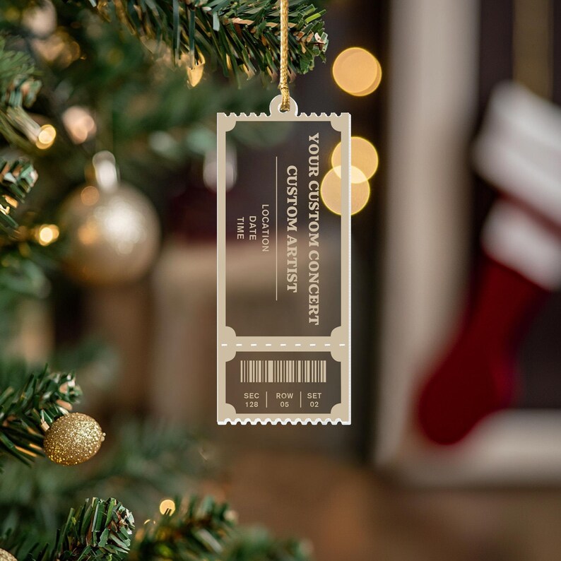 Ticket String Personalized Concert Ticket Ornament: Music Lovers Gift - Etsy