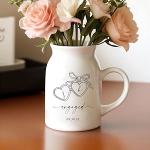 Personalised Engagement Gift, Custom Wedding Vase Gift, Wedding Flower Vase, Engaged Gift, Bridal Shower Gifts, Wedding Gifts for Couple