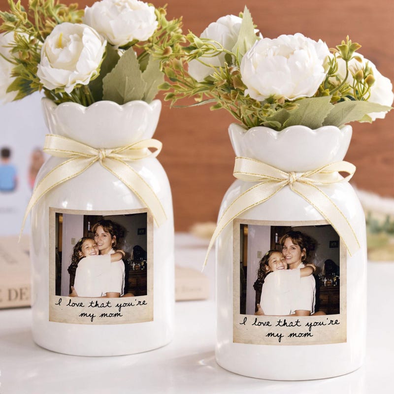 Personalised Polaroid Photo Mother Gift, Mother Of The Bride, Groom Flower Vase, Wedding Gift, Mother's Day Gifts, Mother Of The Bride GiftGifts, Mother of the Bride Gift
