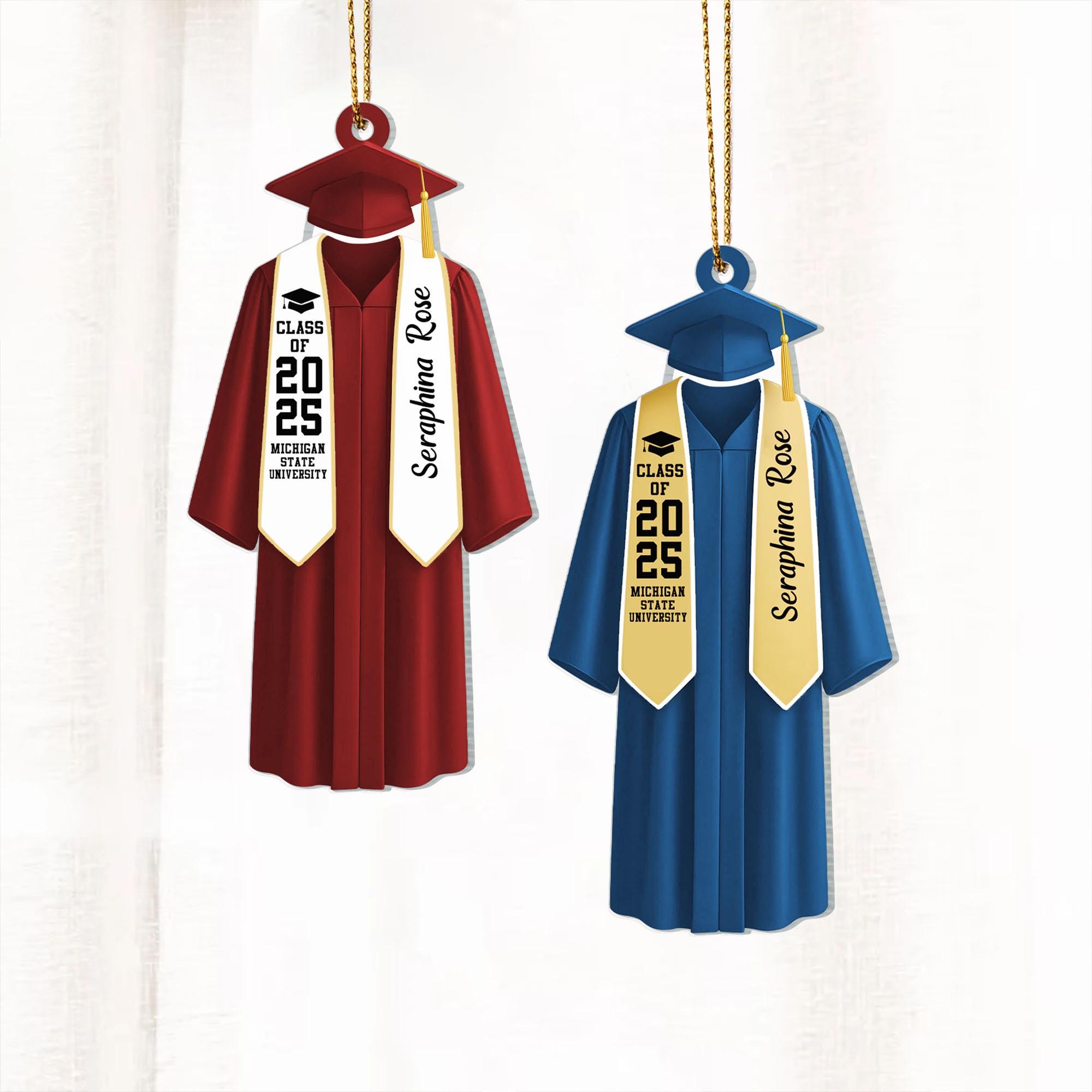 Personalized Graduation Ornament, Personalized Class of 2025 Ornament ...