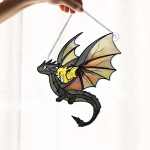 Book Dragons Suncatcher Ornament, Fantasy Dragons Acrylic Window Hanging, Bookish Home Decor, Dragon Wall Window Hanging Art Decoration