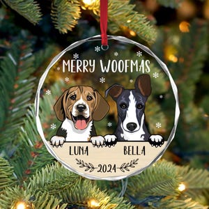 Personalized Dog Ornament, Custom Dog Christmas Ornament, Merry Woofmas Christmas Gift, Dog Breed Ornament, Dog Lover Gift,Dog Ornament 2025