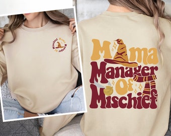 Mama Manager Of Mischief Sweatshirt, Mama Shirt, Mom Shirt, Mothers Day Gift Shirt, Gift For Mom, Mom Shirt, Wizard Mom Shirt, Wizard Shirt