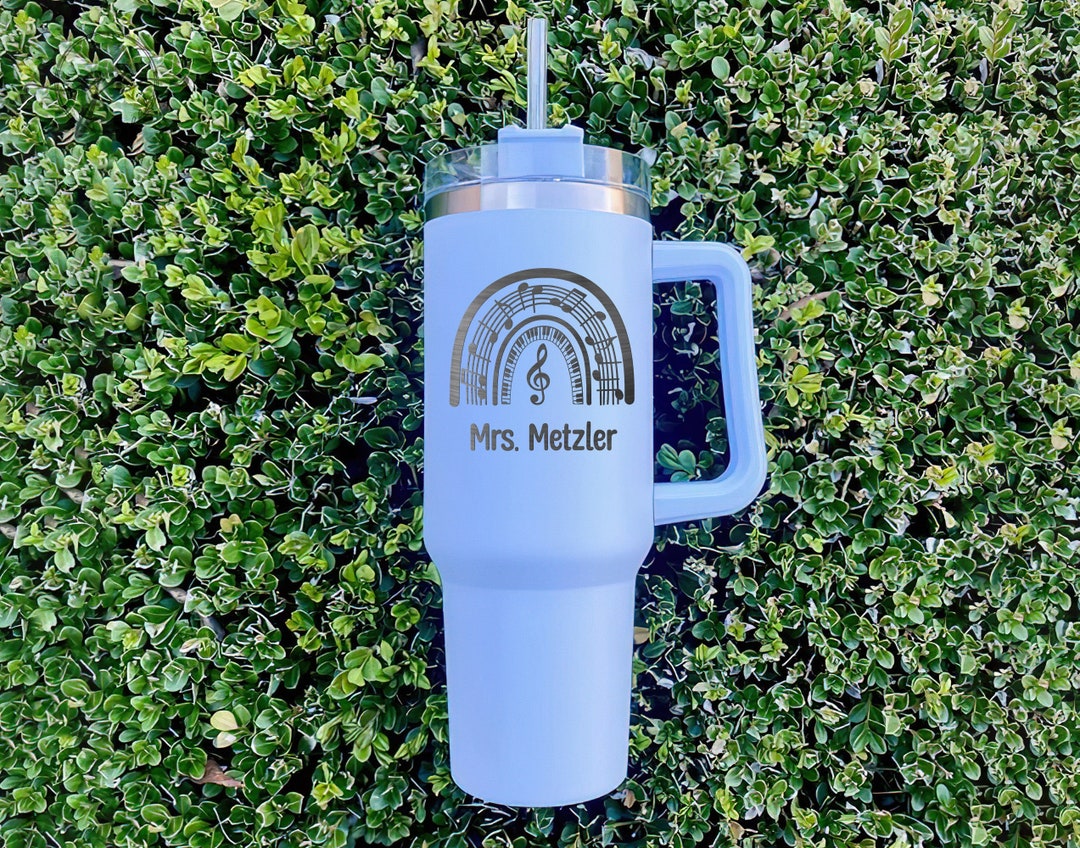 Personalized Music Teacher Tumbler 40oz, Rainbow Music Teacher Tumbler