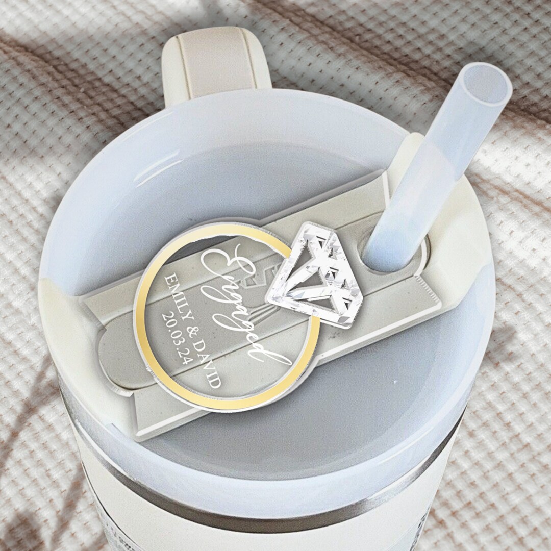 Engaged Tag Personalized Engaged Tumbler Name Tag, Acrylic Accessory for Stanley 30 ...