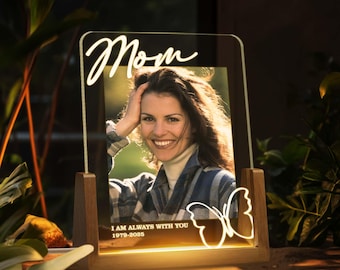Personalized Memorial LED Night Light, Custom Photo Memorial Night Light, Memorial Keepsake Gift, In Memory Of Gift, Sympathy Gift