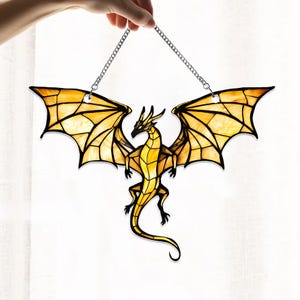 Fantasy Dragon Suncatcher Ornament, Book Dragon Acrylic Window Hanging, Dragon Wall Window Hanging Art Decoration, Bookish Home Decor