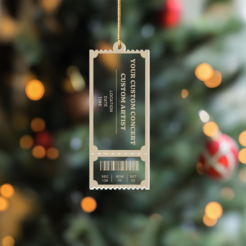 Ticket String Personalized Concert Ticket Ornament: Music Lovers Gift - Etsy