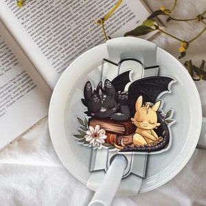 Cute Fantasy Dragon Tumbler Name Tag, Fantasy Book Lover Tumbler Plate, Booktok Merch, Book Gift, Fourth Wing Tumbler Accessories Topper Tag