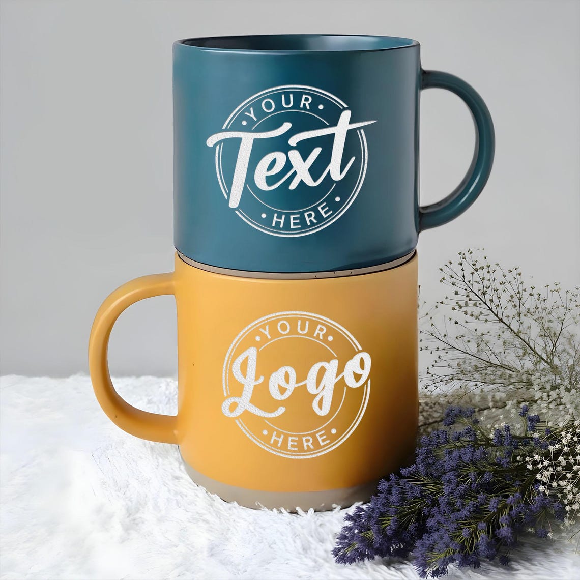 Custom Logo Pottery Mug, Custom Your Business Logo or Brand Logo Mug ...