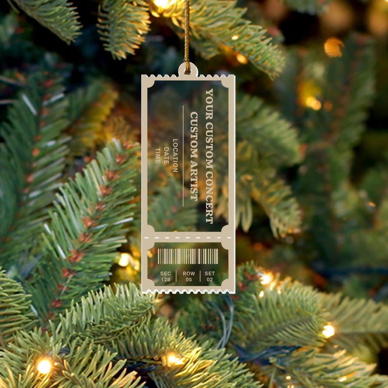 Ticket String Personalized Concert Ticket Ornament: Music Lovers Gift - Etsy