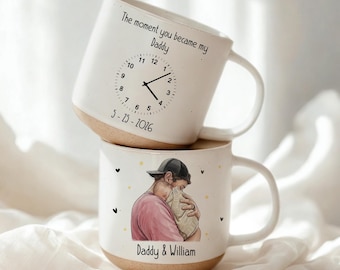 Custom New Born Baby Photo Mug, The Moment You Became My Daddy, First Dad Gift, Fathers Day Gift, Gift for New Daddy Mommy, Best Dad Gift