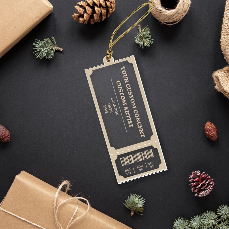 Ticket String Personalized Concert Ticket Ornament: Music Lovers Gift - Etsy