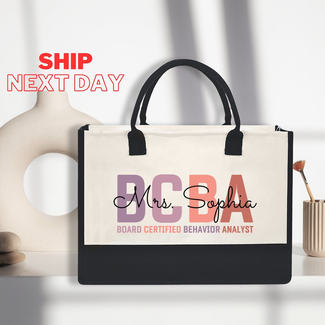 Personalized BCBA Tote Bag, Board Certified Behavior Analyst Bag, BCBA ...