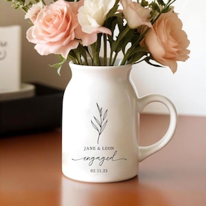 Personalised Engagement Gift, Custom Wedding Gift, Wedding Flower Vase, Engaged Gift, Bridal Shower Gifts, Wedding Gifts for Couple