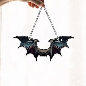 Fantasy Bat Wings Acrylic Window Hanging, Bat Ornament, The Bat Boys Wall Window Hanging Art Decoration, Bookish Home Decor