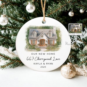 Personalized New Home Ornament, Custom Photo New House Ornament, Housewarming Gift, Realtor Client Gift, Custom Picture Couple Home Ornament