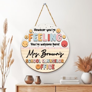 School Counselor Name Sign, Teacher Appreciation Gifts, Personalized Counselor Sign, Gift For School Counselor, Psychologist Office Sign