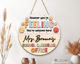 School Counselor Name Sign, Teacher Appreciation Gifts, Personalized Counselor Sign, Gift For School Counselor, Psychologist Office Sign