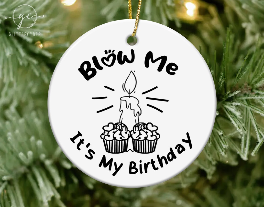 Blow Me It's My Birthday Ornament Funny Birthday Acrylic - Etsy