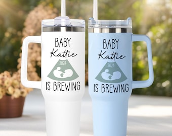 Personalized Expecting Mom 40oz Tumbler, Custom Pregnancy Gift