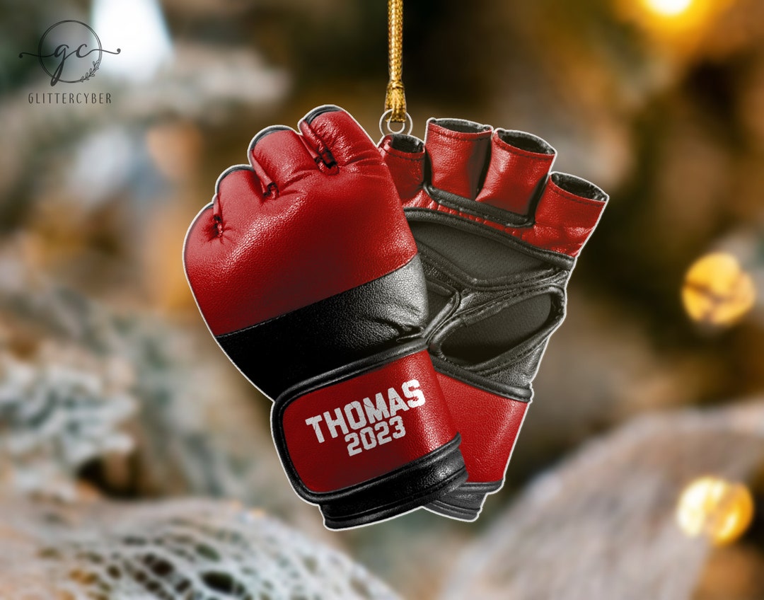Mixed Martial Arts Ornament, Personalized MMA Glove 2D Flat Ornament