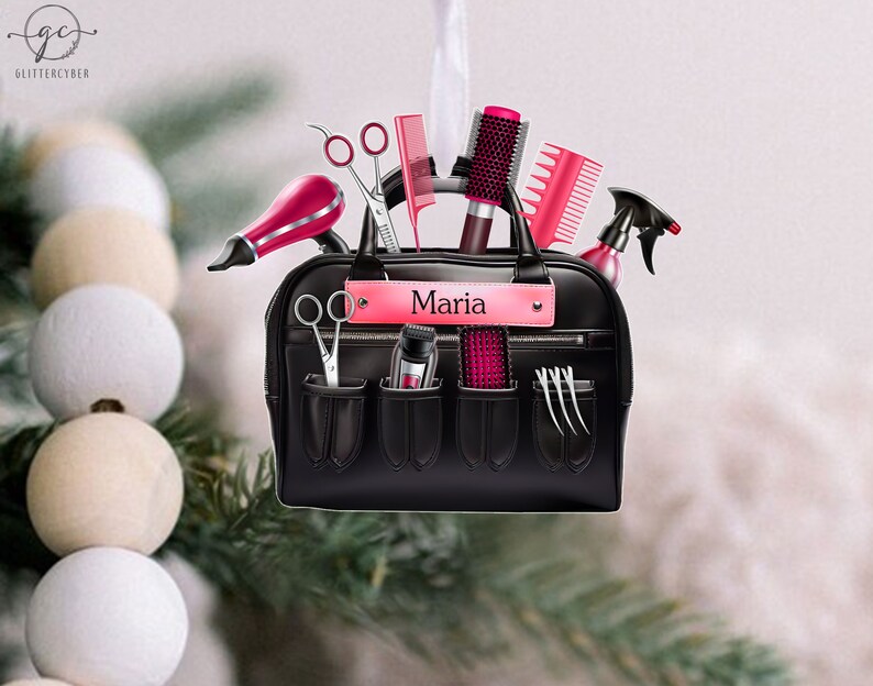 Personalized Hairdressing Bag Ornament, Hair Dresser Gift, Hair Stylist