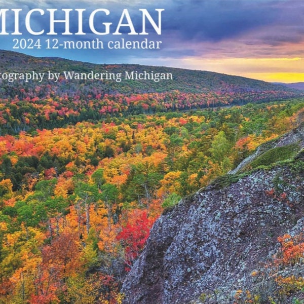 2024 Michigan Landscapes & Nature Calendar / 12-Month Calendar / Wandering Michigan Stickers / Free Shipping / Pure Michigan Calendar