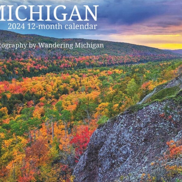 2024 Michigan Landscapes & Nature Calendar / 12-Month Calendar / Wandering Michigan Stickers / Free Shipping / Pure Michigan Calendar