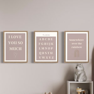 I love you so much - taupe beige 3 pic collage, alphabet, somewhere over the rainbow