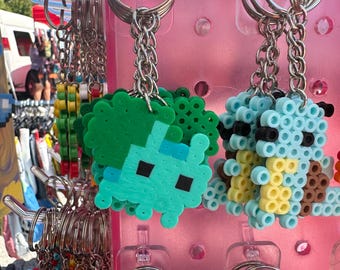 Plant turtle pocket pet keychain perler bead pixel art original coloring