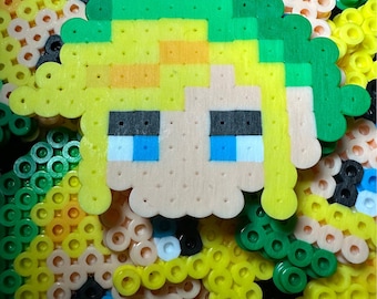Head of Princess Rescuer small perler bead pixel art keychain