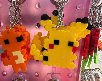 Lighting mouse pocket pet keychain perler bead pixel art original coloring