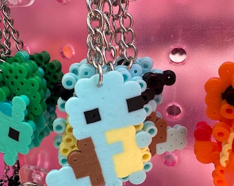 Water turtle pocket pet keychain perler bead pixel art original coloring