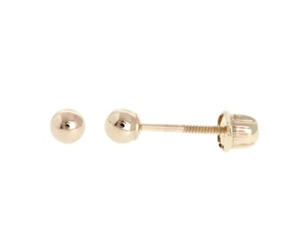 14k Gold Ball Stud Earrings