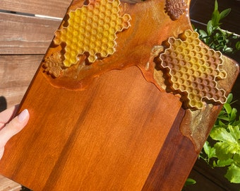 Resin Charcuterie Cheese Board, Honeycomb hitchen serving board.