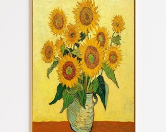 有名な「枯れたひまわり」のゴッホの絵画プリント。すぐにダウンロード