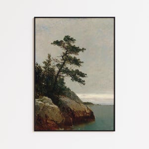 Landscape Vintage Painting, Old Pine, Vintage Wall Art, Landscape Wall Art, Country Landscape, Oil Painting Print, Antique Print