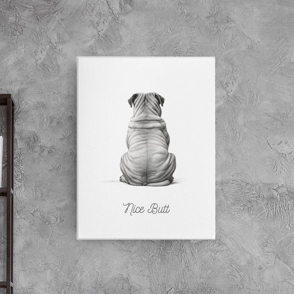 Art de la salle de bain Bullmastiff | Beau cul | Art de la salle de bain Mastiff | Toile Dogue Anglais | Bull Mastiff | Cadeaux pour les amoureux des chiens | Cadeaux pour elle