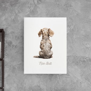 Dachshund Bathroom Art | Wiener Dog Butt | Nice Butt Bathroom Art | Dachshund Canvas | Gifts For Dog Lovers | Gifts for Her | Wiener Dog